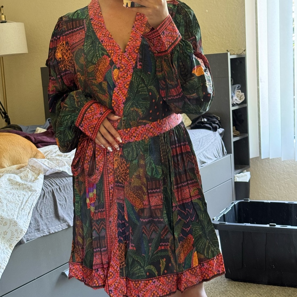 Colorful Patterned Kimono Robe